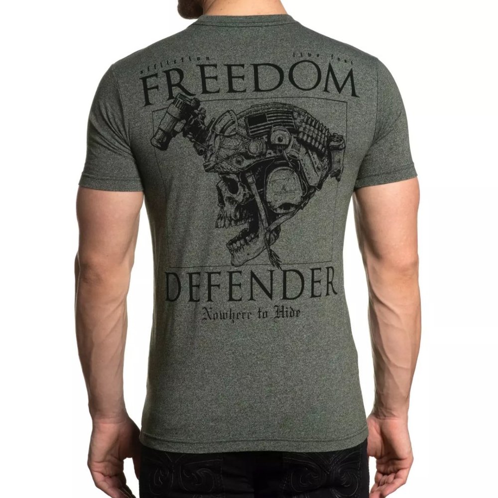 AFFLICTION FD NOWHERE Men's Military Green Biker M